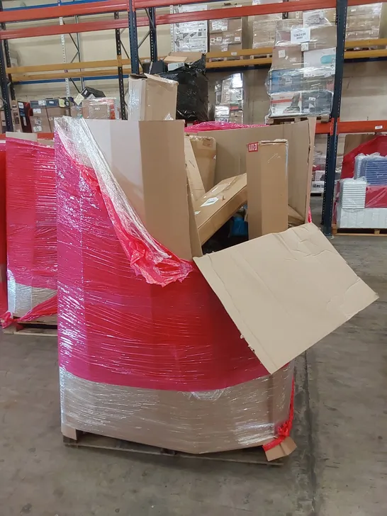 PALLET OF ASSORTED HOUSEHOLD ITEMS AND CONSUMER PRODUCTS TO INCLUDE; BOXED FURNITURE ETC 