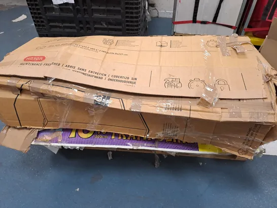 PALLET OF ASSORTED ITEMS TOO INCLUDE A TRAMPOLINE AND EXERCISE BIKE 