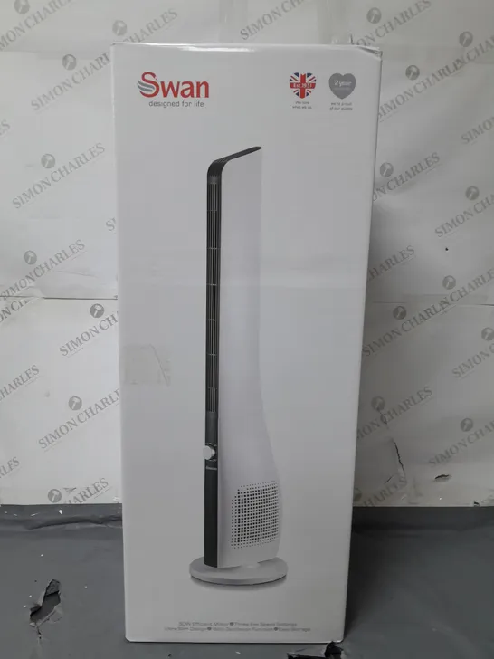 BOXED SWAN TOWER FAN WHITE