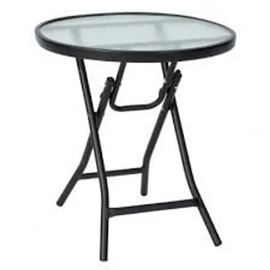 BOXED COSTWAY PATIO SIDE TABLE WITH TEMPERED GLASS TABLETOP