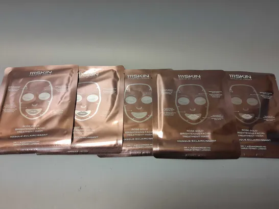 BOXED 111SKIN HARLEY ST.LONDON ROSE GOLD BRIGHTENING FACIAL TREATMENT MASK - (5x30ml)