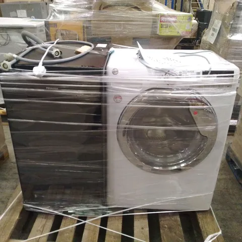 HOOVER H-WASH 300 FREESTANDING WASHER DRYER WHITE AND HISENSE SLIMLINE 10 PLACES DISHWASHER BLACK - UNPROCESSED RAW RETURNS