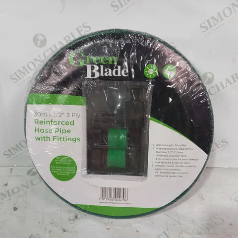 GREEN BLADE HP350 REINFORCED HOSE PIPE WITH FITTINGS