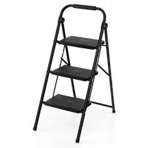 BOXED COSTWAY 3 STEP LADDER WITH WIDE ANTI-SLIP PEDAL (1 BOX)
