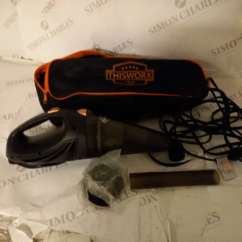 THISWORX 12 VOLT CAR VACUUM, IN SOFT CARRY BAG WITH ACCESSORIES