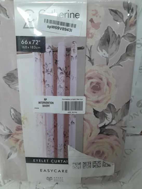 SEALED CATHERINE LANSFIELD FLOWER DESIGN PATTERNED CURTAINS 168X183CM