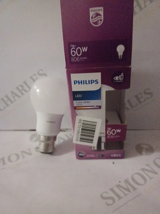 PHILIPS LED COOL WHITE 60W 806 LUMEN LIGHT BULB