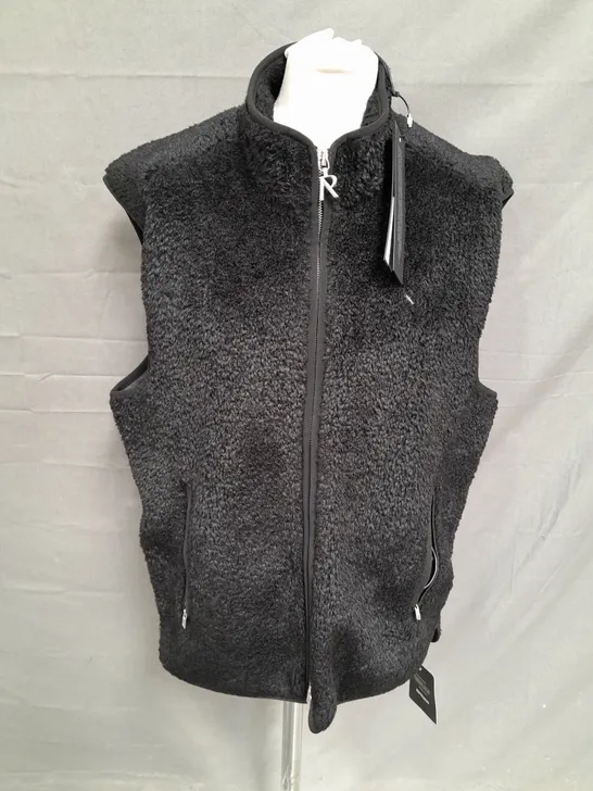 REPRESENT FLEECE GILET IN BLACK - S