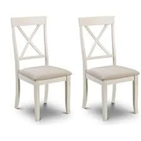 BOXED SET OF 2 DAVENPORT DINING CHAIRS WHITE/IVORY