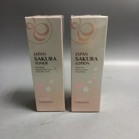 LOT OF 2 JAPAN SAKURA NEW AND SEALED TONER AND LOTION 100ML