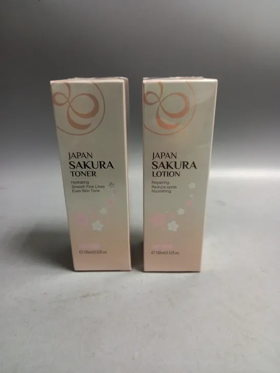 LOT OF 2 JAPAN SAKURA NEW AND SEALED TONER AND LOTION 100ML