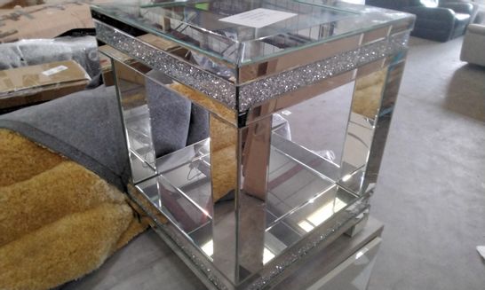 DESIGNER MIRRORED AND GLASS CORNER UNIT COFFEE TABLE