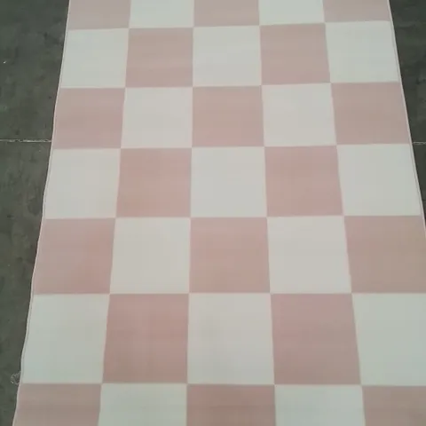 QUALITY DESIGNER MAESTRO CHEQUERED PINK DESIGN AREA RUG 160X230