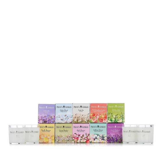 PRINCES CANDLES SET OF 10 HOME CANDLES VARIOUS SCENTS 