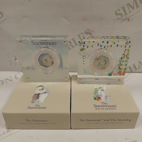 LOT TO CONTAIN 2 X ASSORTED THE ROYAL MINT 'THE SNOWMAN' & 'THE SNOWMAN & THE SNOWDOG' ASSORTED 50P PROOF COINS 