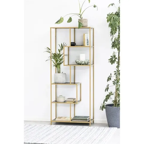 BOXED ROMILDA 77CM W METAL ETAGERE BOOKCASE (1 BOX)