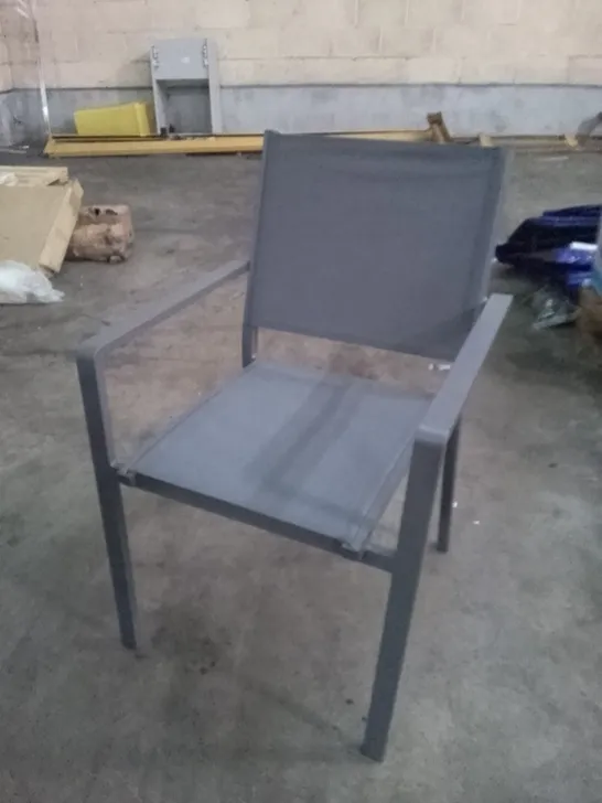 GREY METAL GARDEN ARMCHAIR 