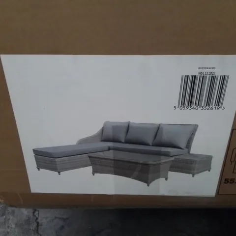 BOXED GOODHOME HAMILTON WICKER LOUNGE SET