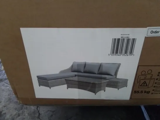 BOXED GOODHOME HAMILTON WICKER LOUNGE SET