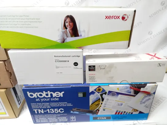 LOT OF 16 ASSORTED PRINTER CARTRIDGES TO INCLUDE BROTHER, XEROX AND KATUN