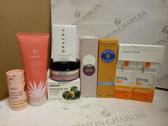 LOT OF 10 BODY CARE PRODUCTS, TO INCLUDE OPATRA, L'OCCITANE, LA ROCHE-POSAY, ETC