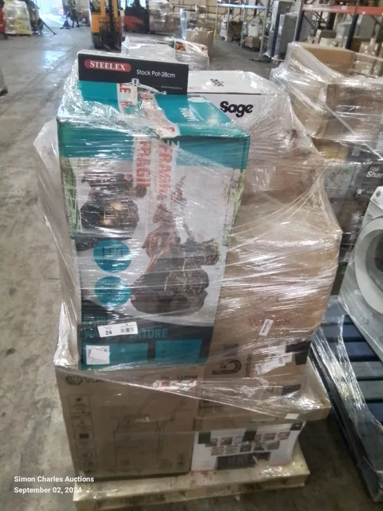 PALLET OF APPROXIMATELY 23 UNPROCESSED RAW RETURN HOUSEHOLD AND ELECTRICAL GOODS TO INCLUDE;