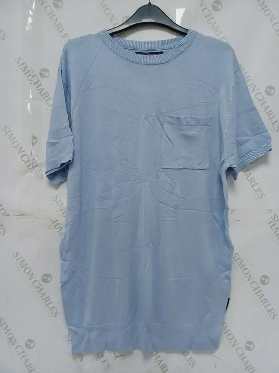 FRENCH CONNECTION POCKET TOP IN SKY BLUE - LARGE