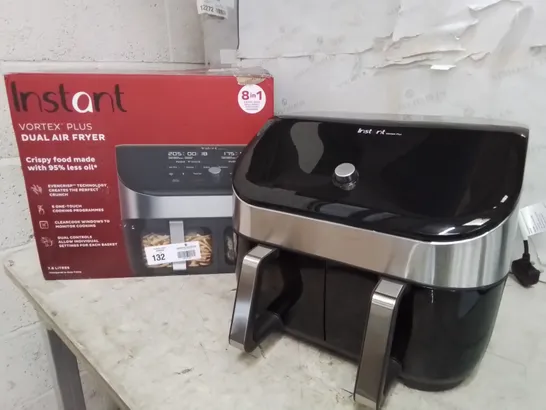 BOXED INSTANT VORTEX 8 IN 1 DUAL AIR FRYER 7.6L 