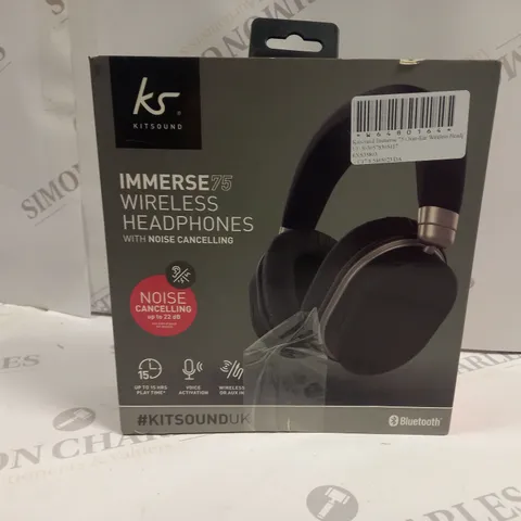 BOXED KITSOUND IMMERSE75 WIRELESS NOISE CANCELLING HEADPHONES