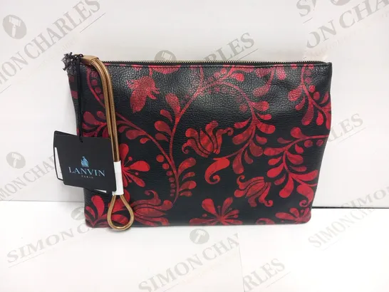 LANVIN PARIS RED ZIPPED POUCH 