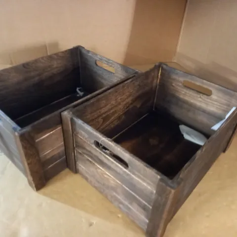 LOT OF 2 WOODEN CRATES 