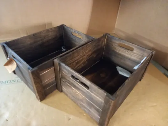 LOT OF 2 WOODEN CRATES 