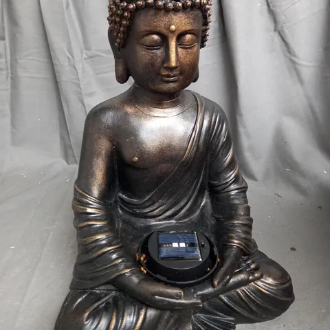 BOXED GRAZING BUDDHA SOLAR GARDEN STATUE 