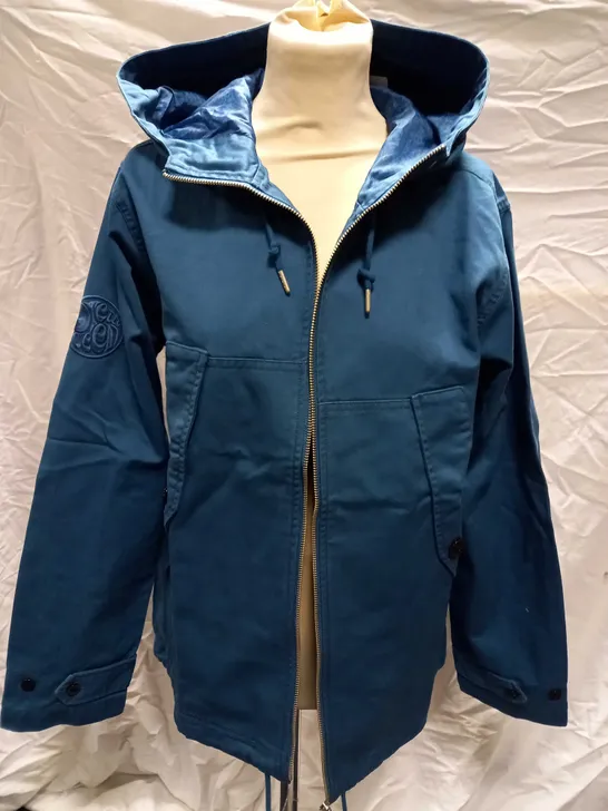 PRETTYGREEN COOPER SHORT PARKA COAT, TURQUOISE - SIZE SMALL 