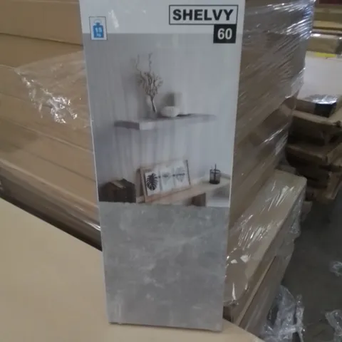 BRAND NEW AND BOXED SHELVY-60 SET OF 5 WALL SHELFS - COLOUR: STRUCTURED CONCRETE (1 BOX)