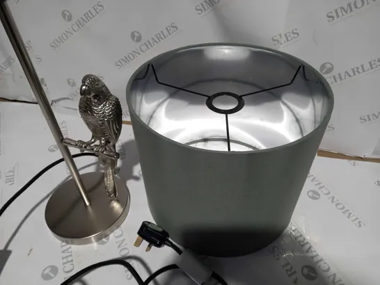 ALISON CORK SILVER SINGLE PARROT DETAIL TABLE LAMP