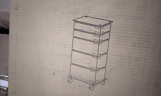 BOXED STORAGE CABINET WITH WHEELS