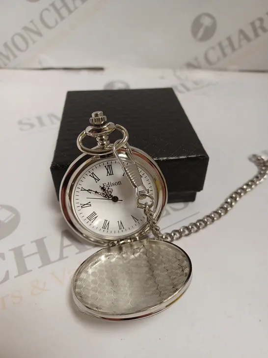 MENS EDISON POCKET WATCH WITH CHAIN 