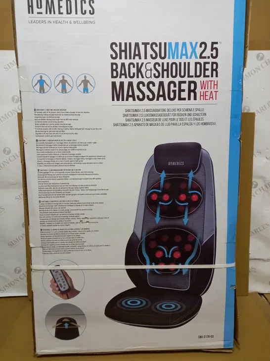 BOXED HOMEDICS SHIATSU MAX 2.5 BACK AND SHOULDER MASSAGER