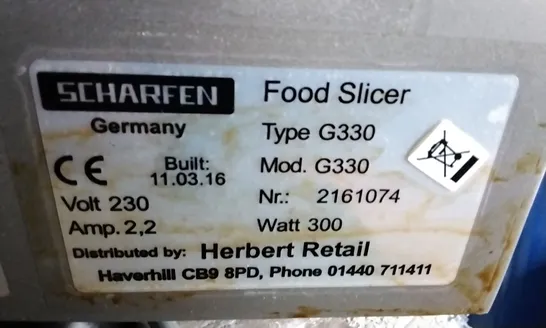 HERBERT G330 COMMERCIAL MEAT SLICER 