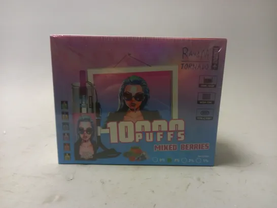 SEALED AND BOXED R AND M TORNADO DISPOSABLE VAPES - MIXED BERRIES - 10 PER BOX