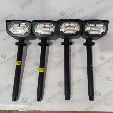 SET OF 4 OUTDOOR SOLAR STAKE LIGHTS