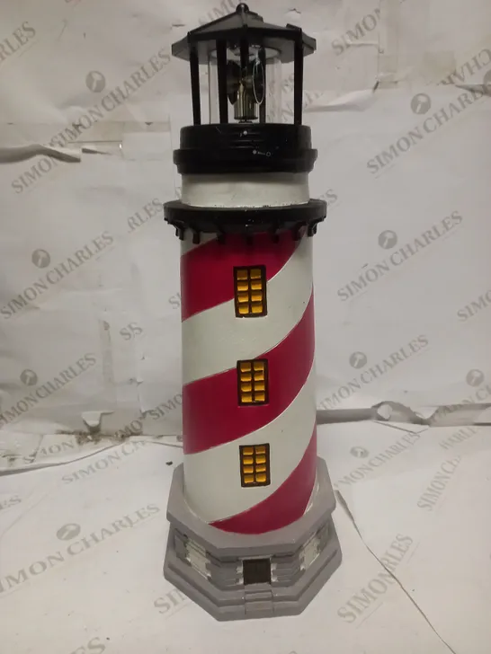 GARDEN REFLECTIONS SOLAR LED LIGHTHOUSE 50CM - RED