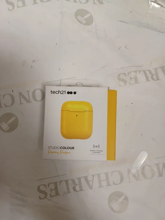 BOX OF TECH 21 AIRPODS CASES YELLOW-91 AND BLUE-35