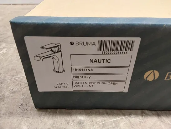 BOXED BRUMA NAUTIC BASIN MIXER WITH PUSH-OPEN WASTE - NIGHT SKY 