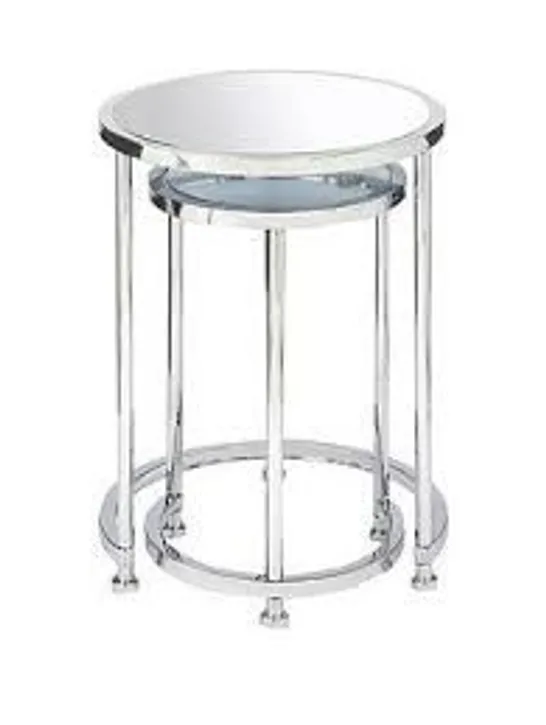 BOXED ARUBA NEST OF LAMP TABLES - CHROME RRP £129