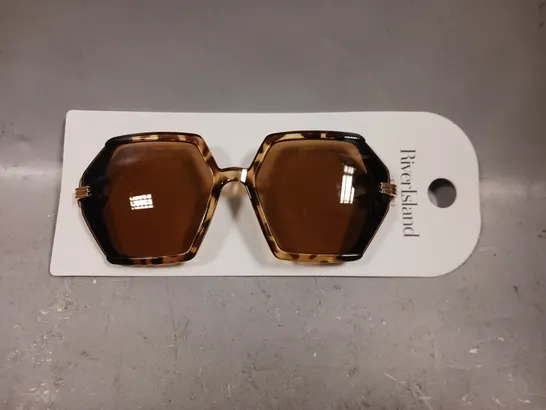 RIVER ISLAND HEXAGON BROWN SUNGLASSES 