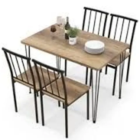 BOXED COSTWAY 4 SEATER DINING SET NATURAL