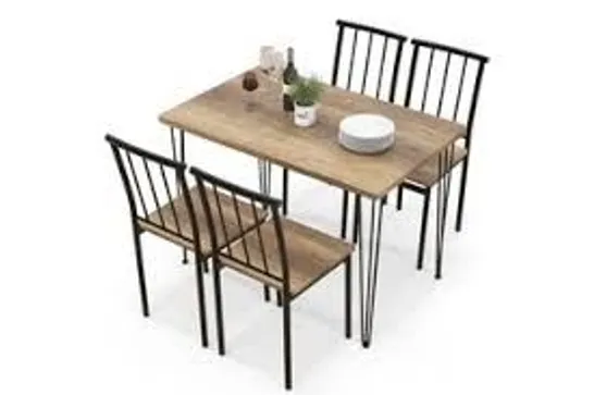 BOXED COSTWAY 4 SEATER DINING SET NATURAL