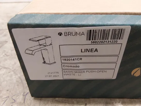 BOXED BRUMA LINEA BASIN MIXER AND PUSH-OPEN WASTE - CHROME